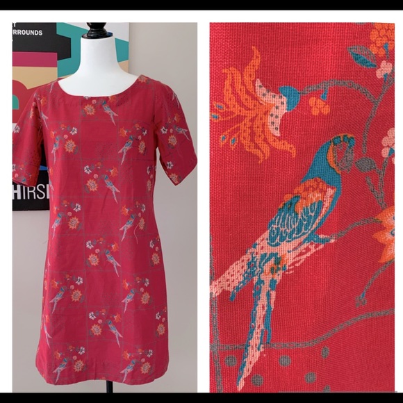 Bombay Paisley Dresses & Skirts - NWT COTTAGE Rustic Bombay Paisley - Birds of Paradise Cotton Linen Dress size M